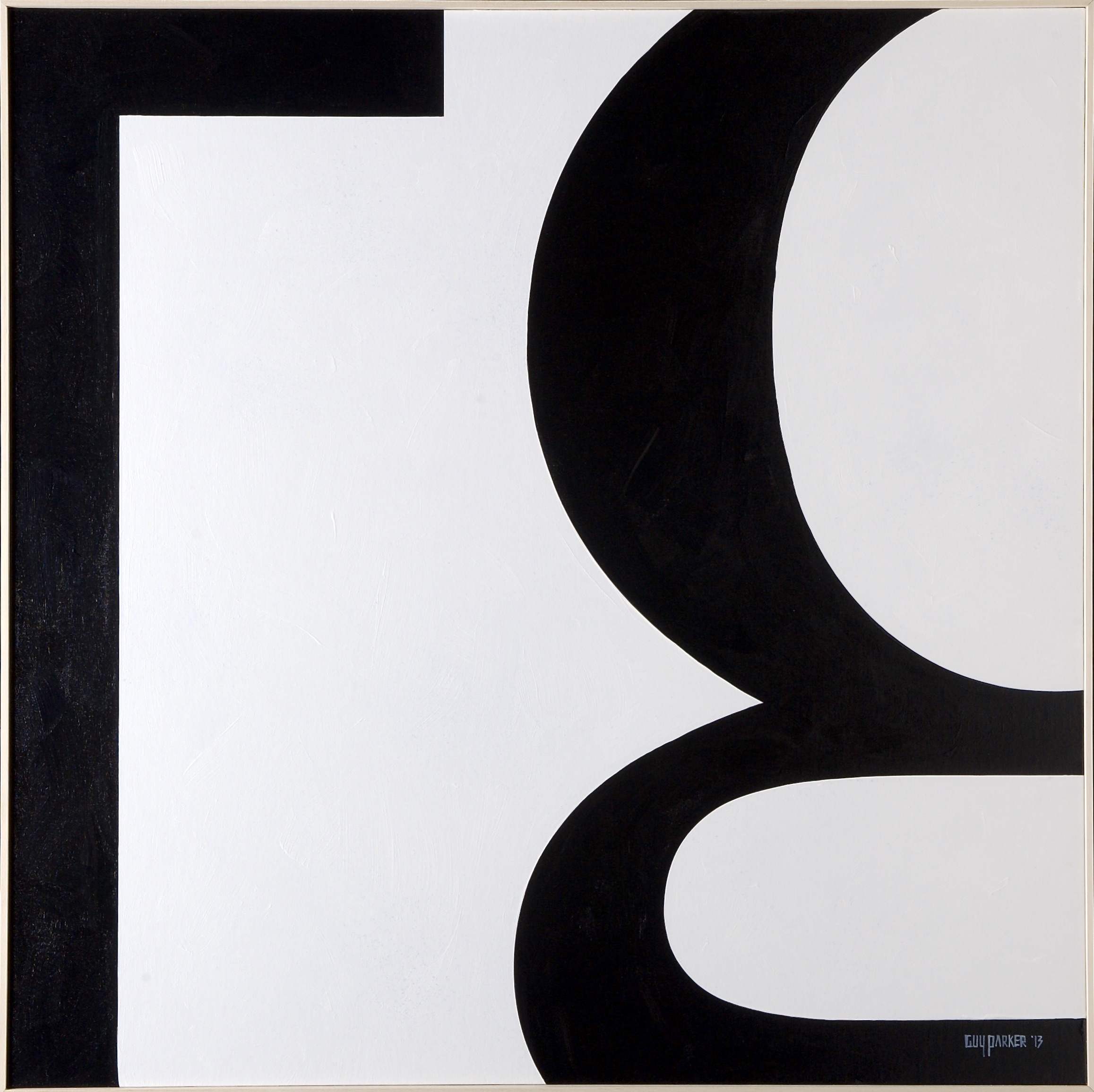 Letters "fg" acrylic on canvas board 40x40