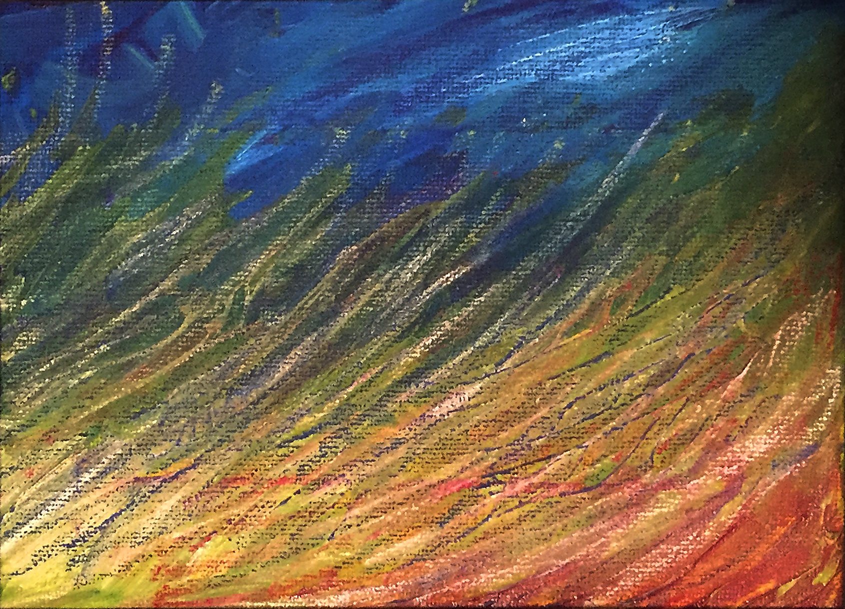 "Field at Disk" 9x6 acrylic on canvas board painting